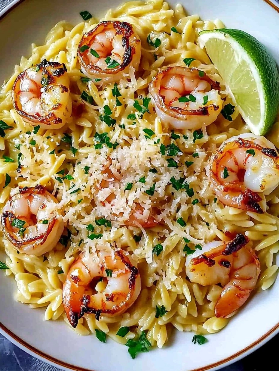 Parmesan Orzo with Shrimp