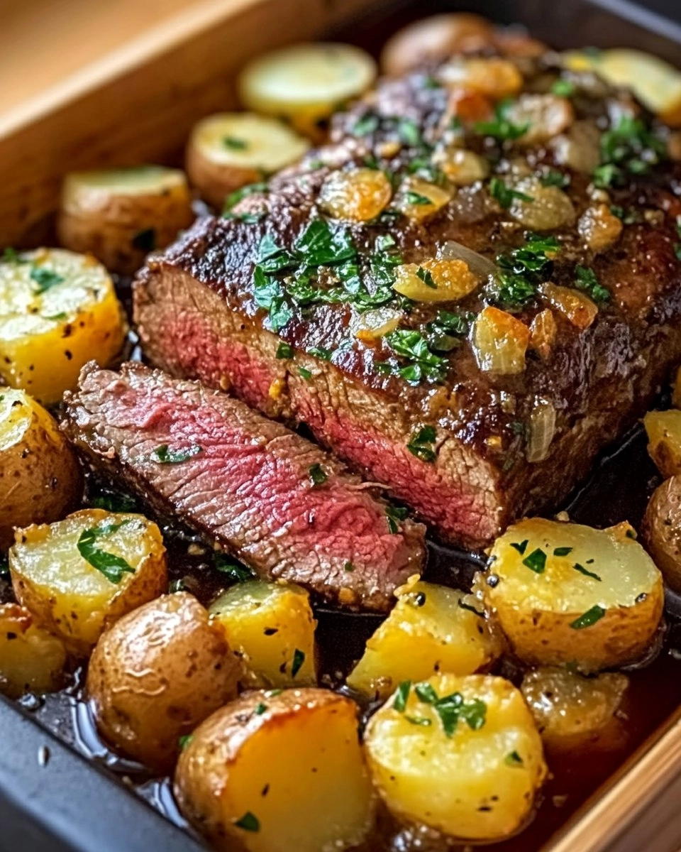 Roast Sirloin with Potato Bake
