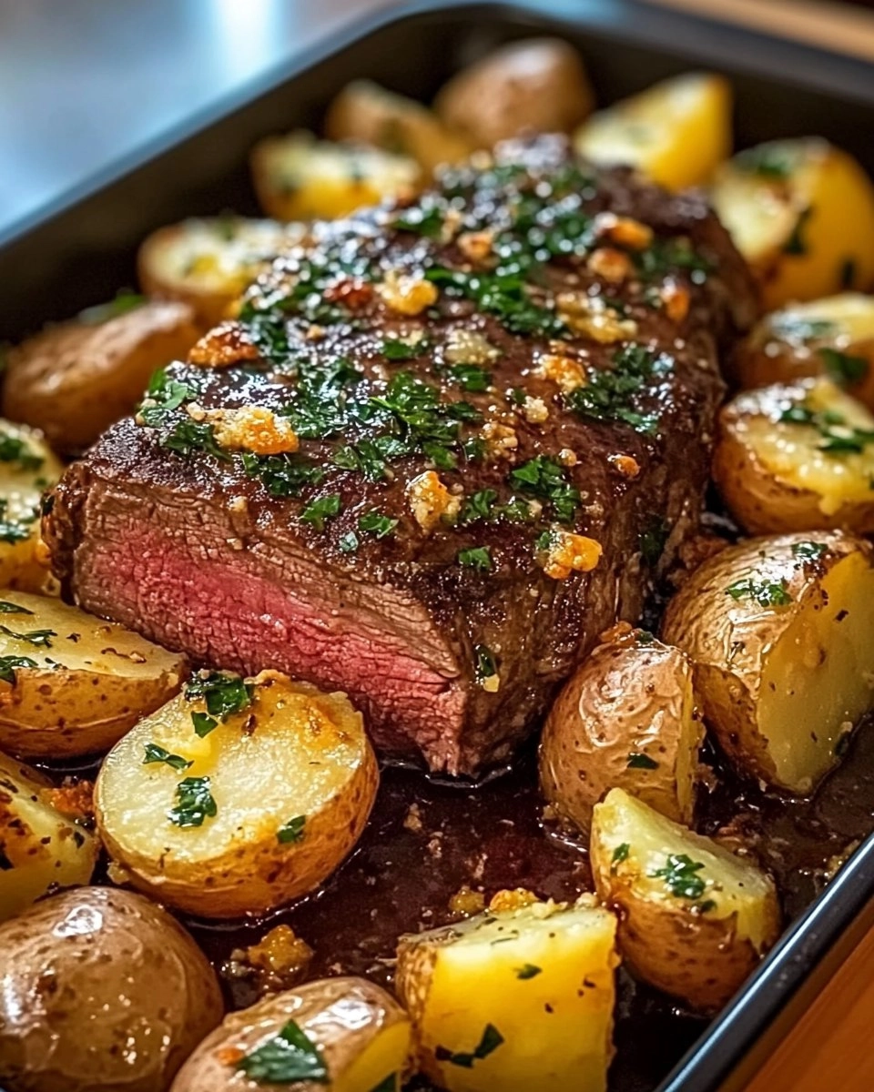 Roast Sirloin with Potato Bake