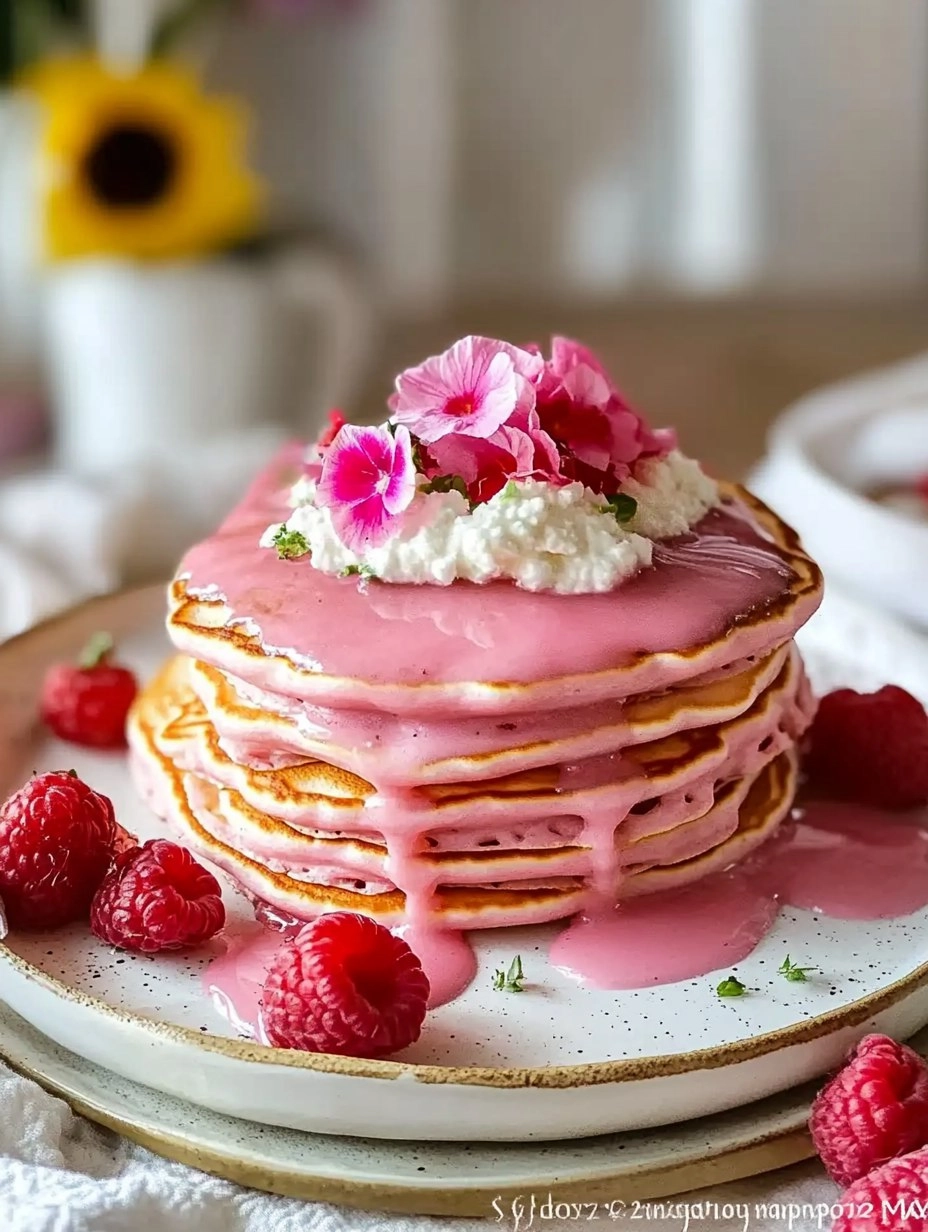 Romantic Brunch Ideas Pink Pancakes