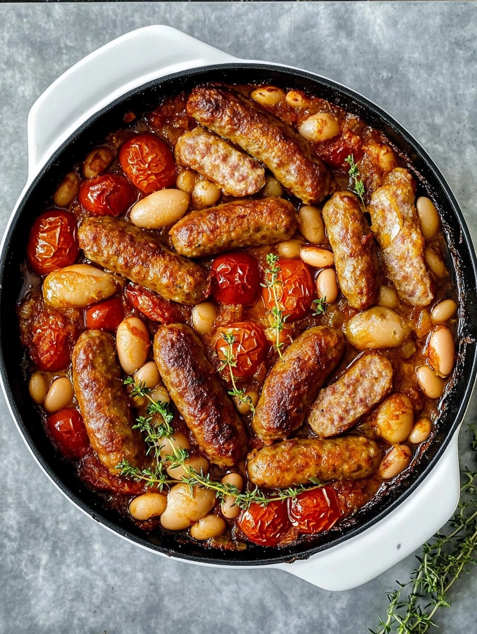 Sausage, Butter Bean & Tomato Tray Bake