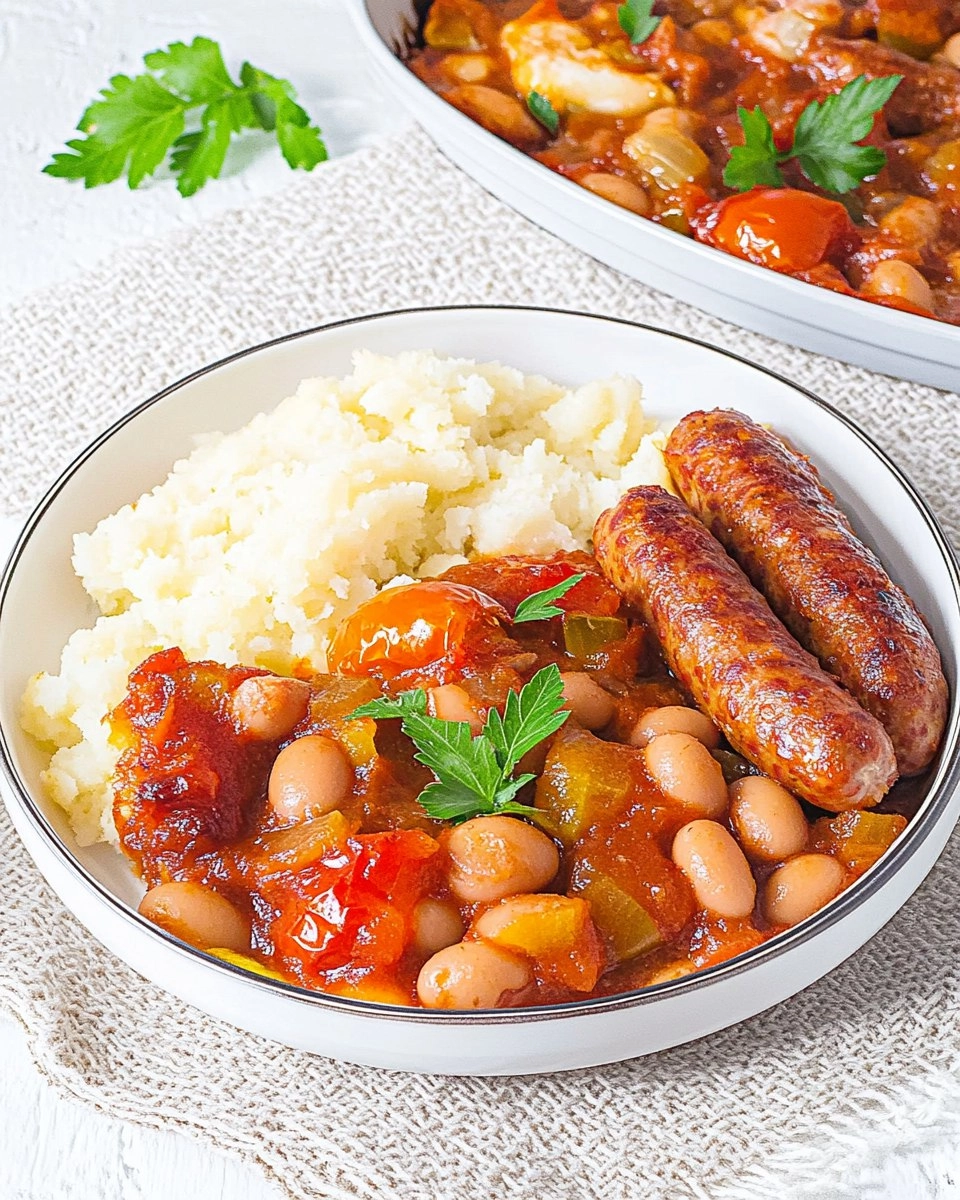 Sausage, Butter Bean & Tomato Tray Bake