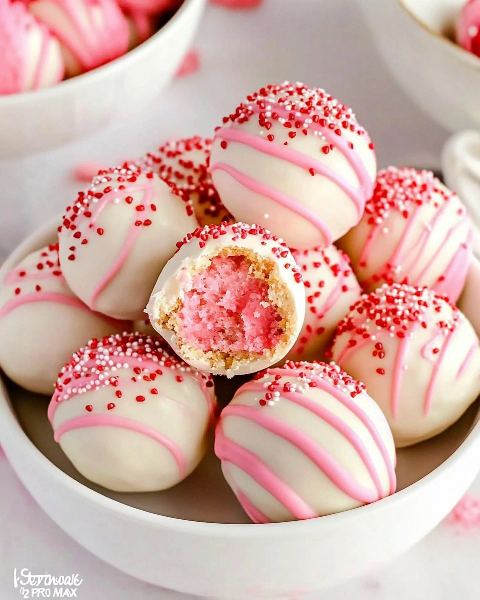 Valentine Strawberry Cake Truffles