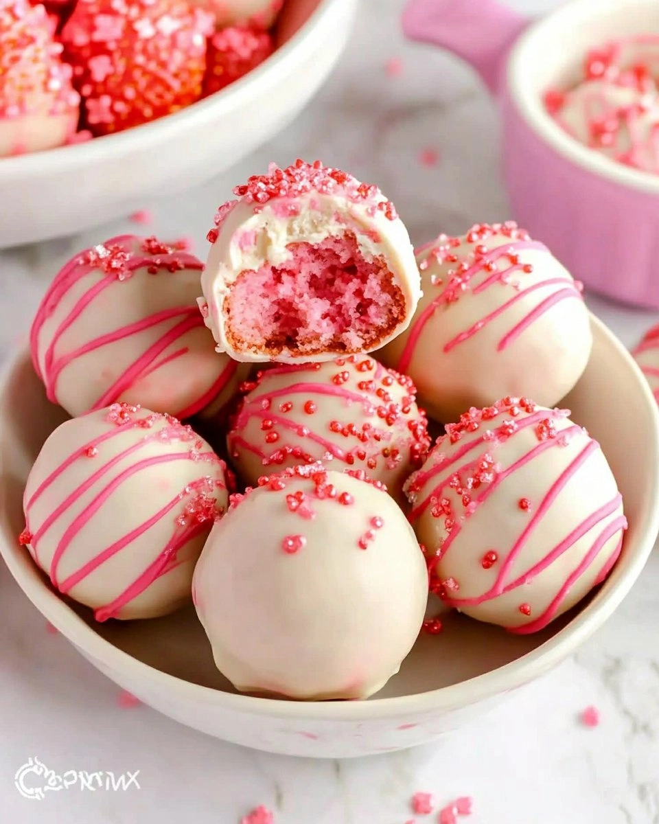 Valentine Strawberry Cake Truffles