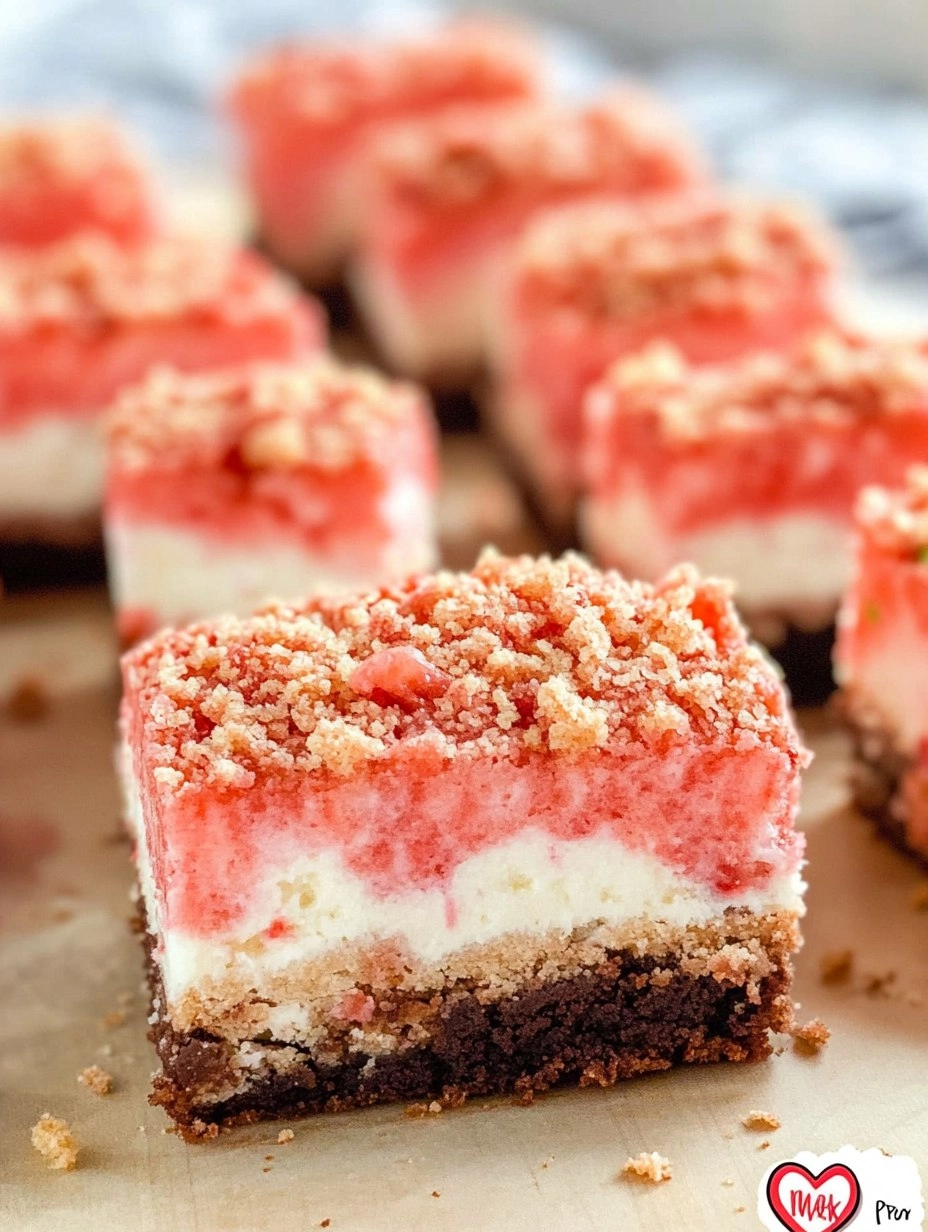 Valentine Strawberry Shortcake Brownies