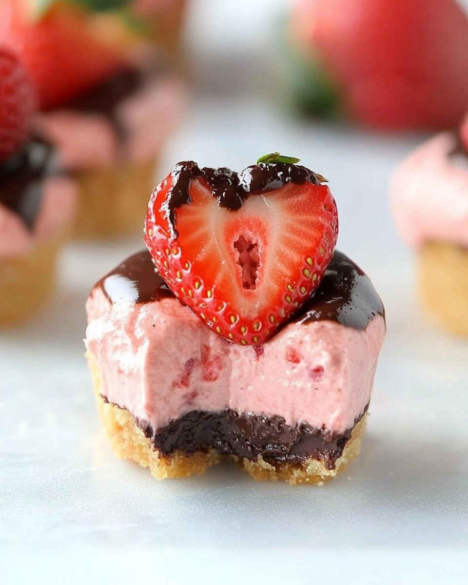 Valentine’s Day Chocolate Strawberry Mini Cheesecakes