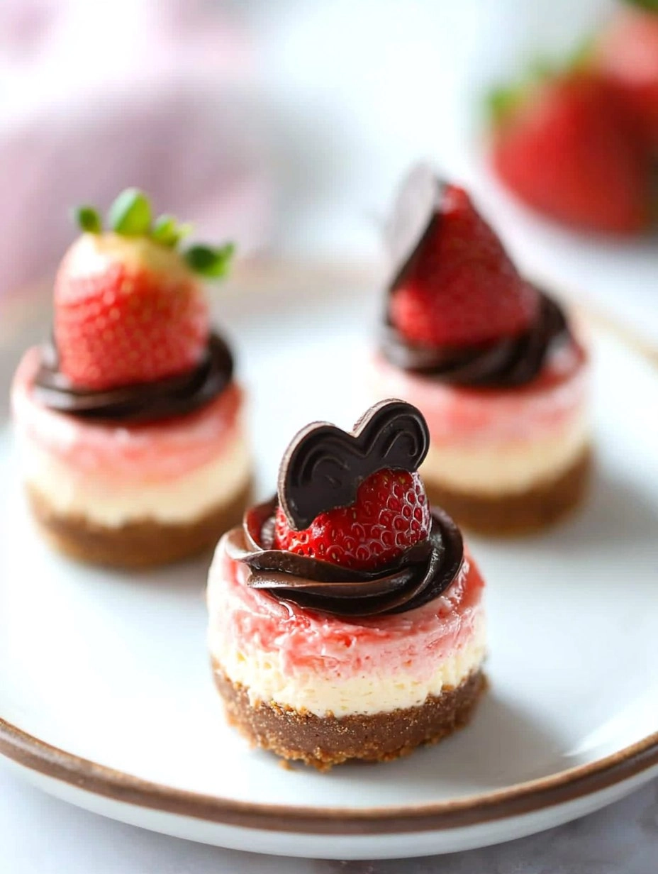Valentine’s Day Chocolate Strawberry Mini Cheesecakes