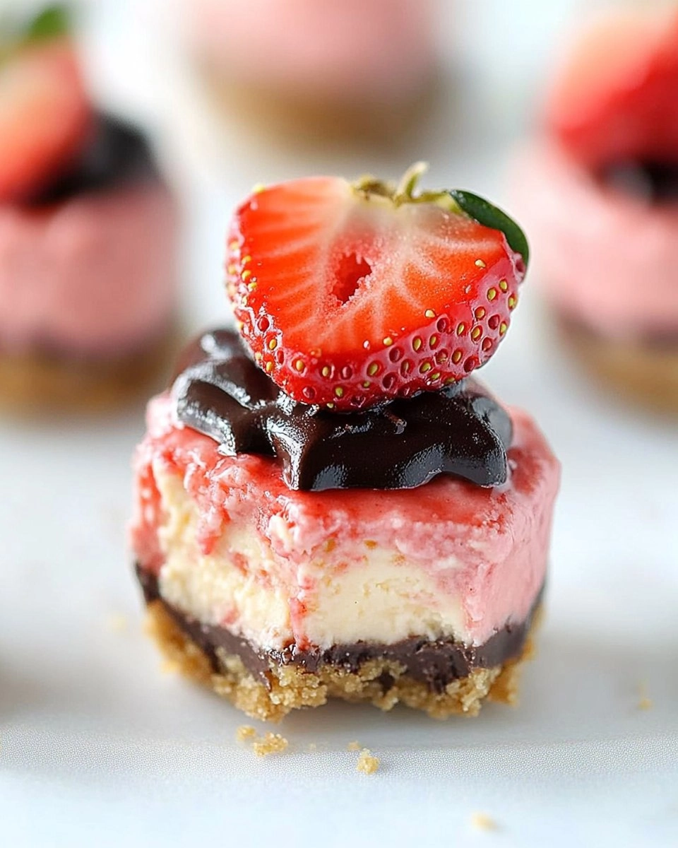 Valentine’s Day Chocolate Strawberry Mini Cheesecakes
