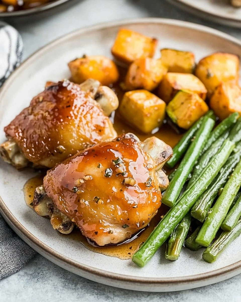 Baked Honey Garlic Chicken Thighs with Veggies