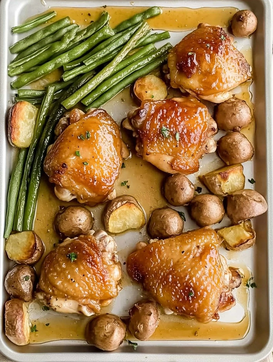 Baked Honey Garlic Chicken Thighs with Veggies