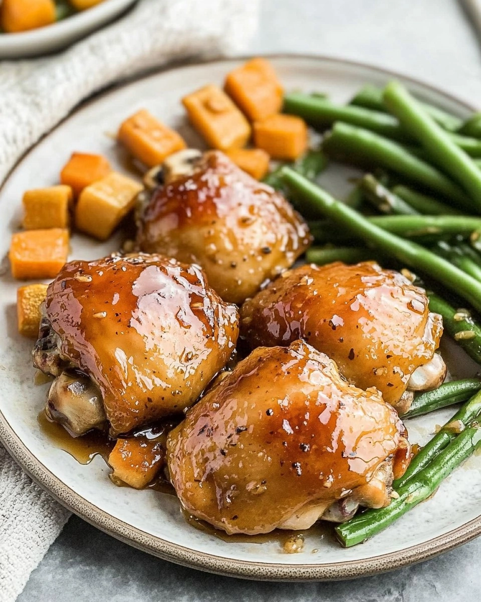 Baked Honey Garlic Chicken Thighs with Veggies