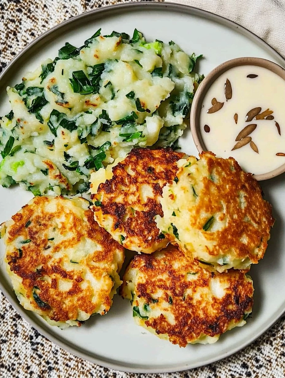 Cheesy Colcannon Potato Cakes with Scallions 101 Cheesy Colcannon Potato Cakes with Scallions