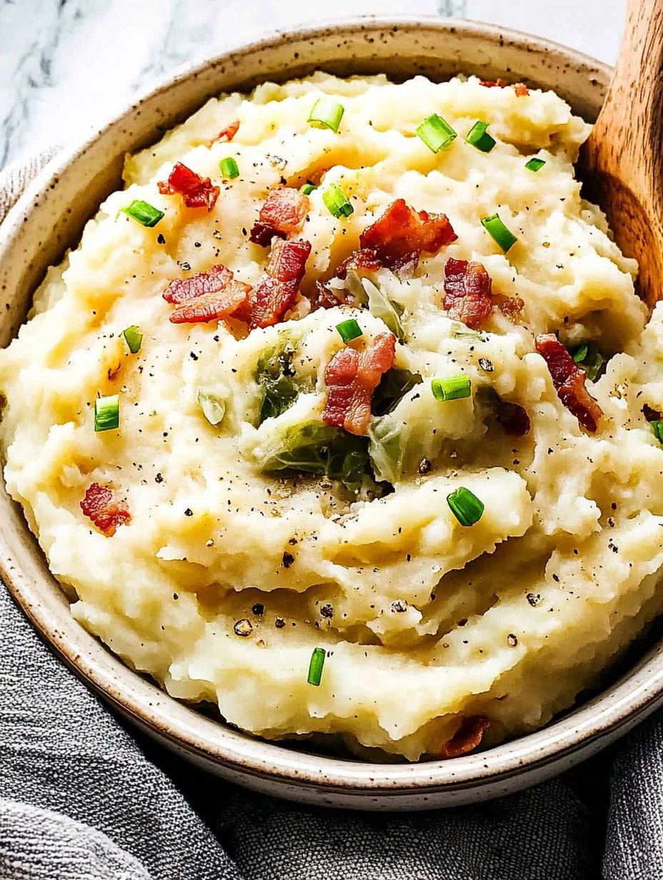 Colcannon | Irish Mashed Potatoes with Cabbage and Bacon
