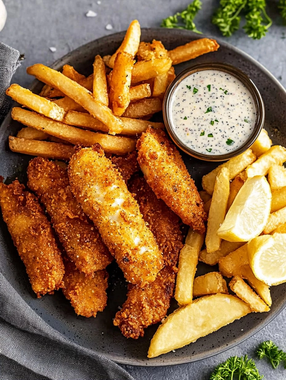 Crispy Baked Fish & Chips with Tartar Sauce