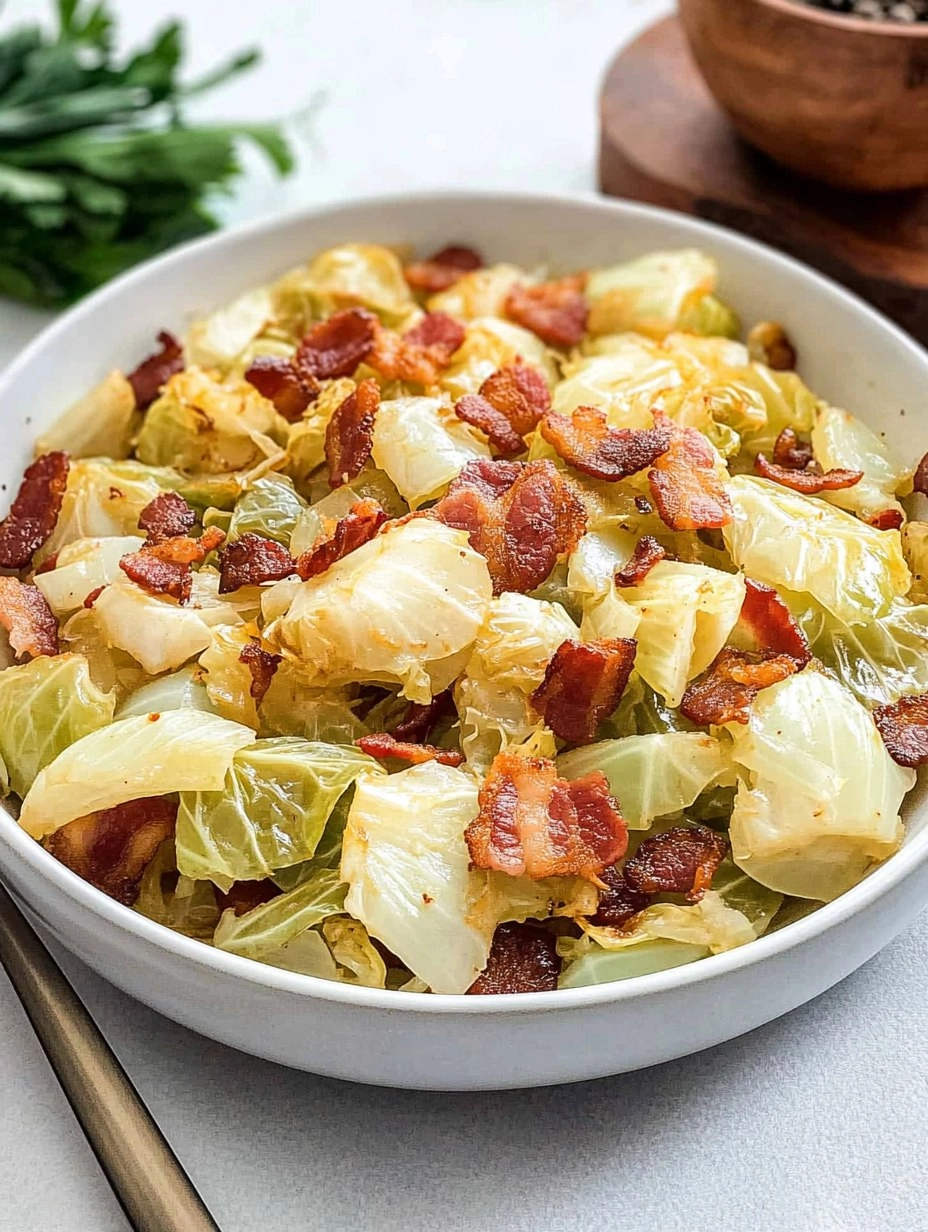 Crispy Pan-Fried Cabbage with Bacon & Onions