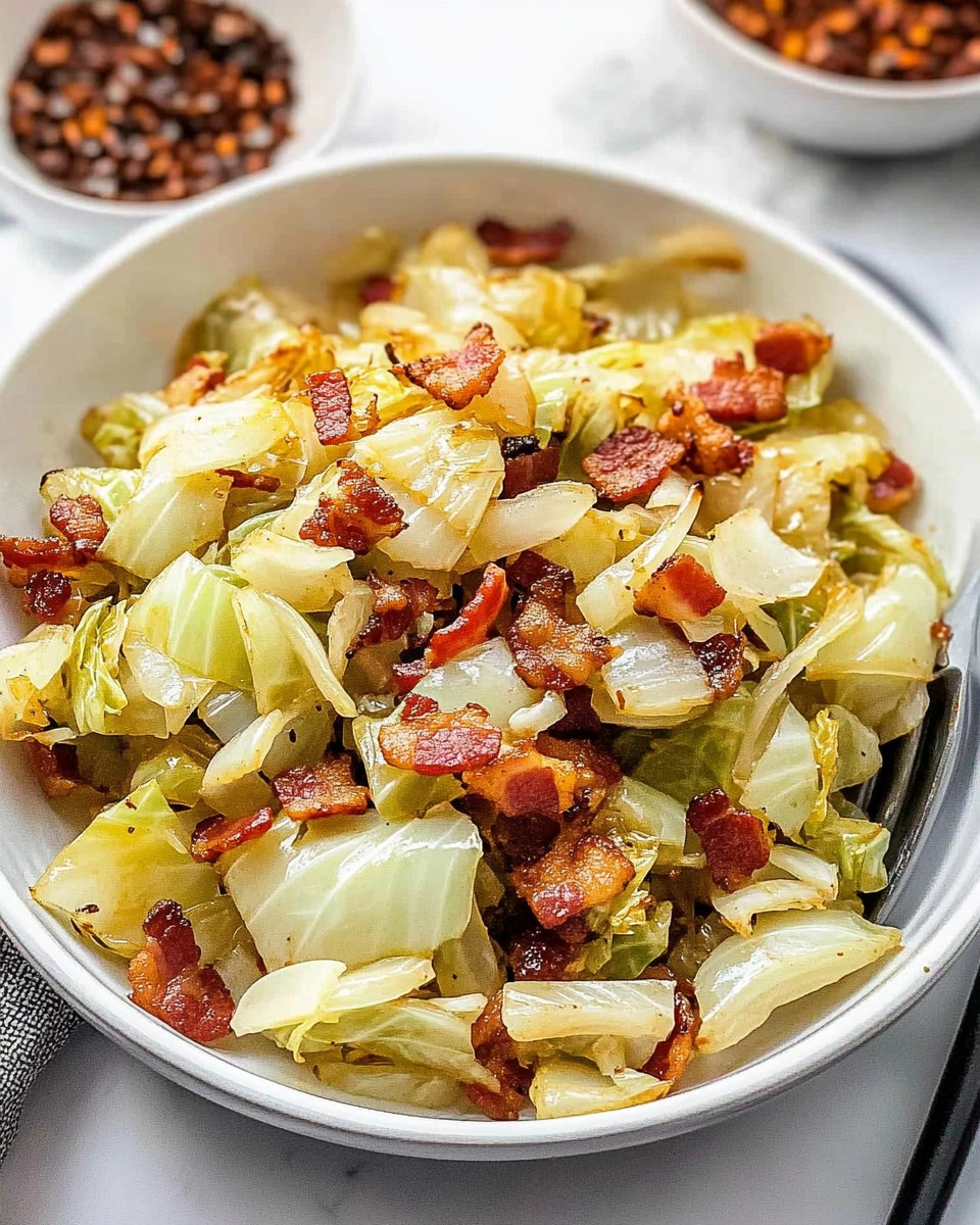 Crispy Pan-Fried Cabbage with Bacon & Onions