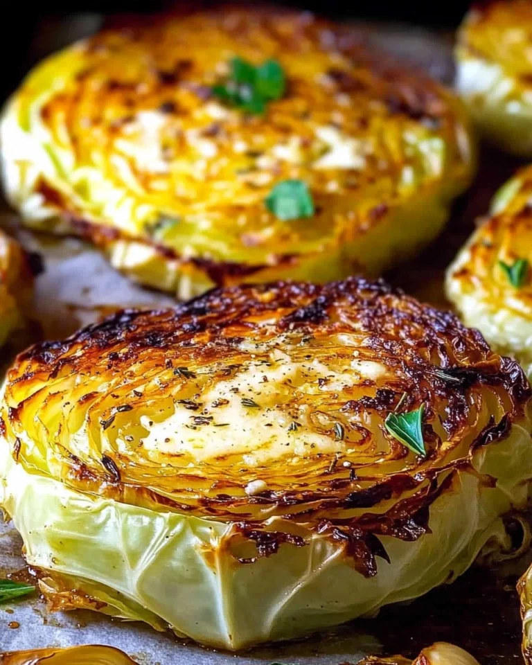 Crispy-Roasted-Parmesan-Cabbage-Steaks-with-Garlic-Herb-Butter-Recipe