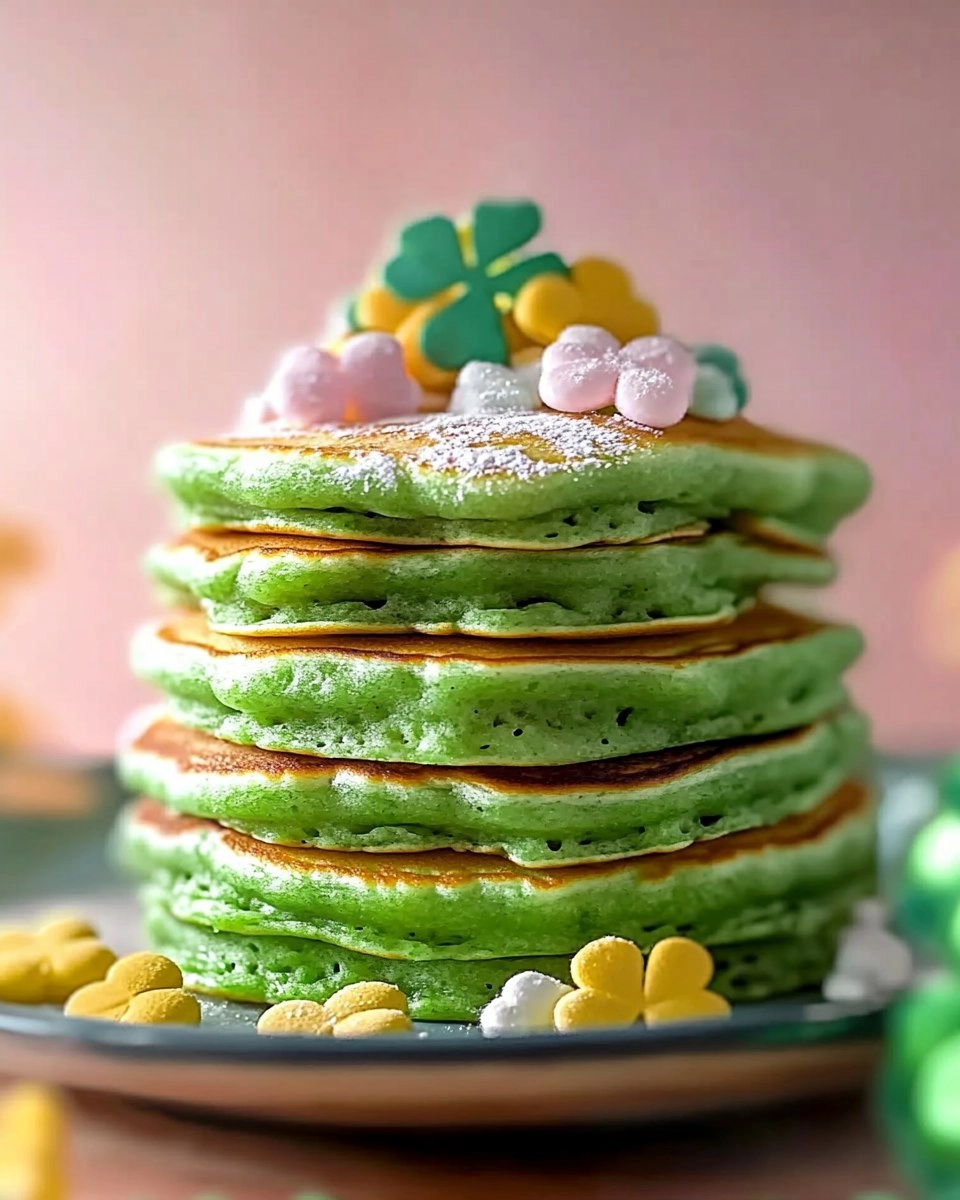 Fluffy St. Patricks Day Green Buttermilk Pancakes