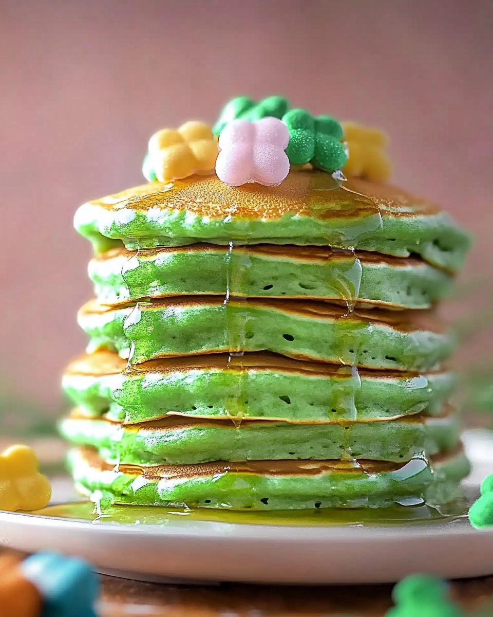 Fluffy St. Patricks Day Green Buttermilk Pancakes