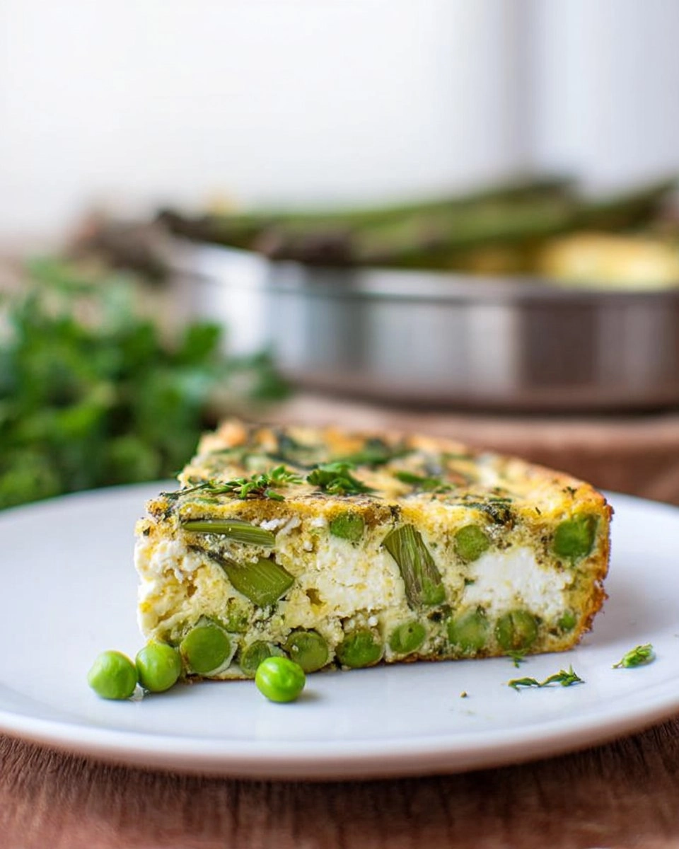 Herb & Goat Cheese Frittata with Asparagus and Peas