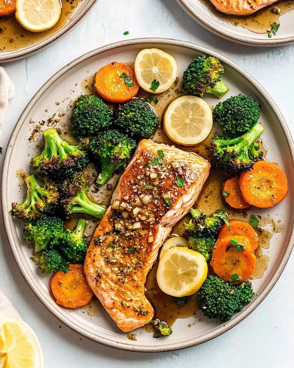 Honey Garlic Sheet-Pan Salmon with Broccoli & Carrots