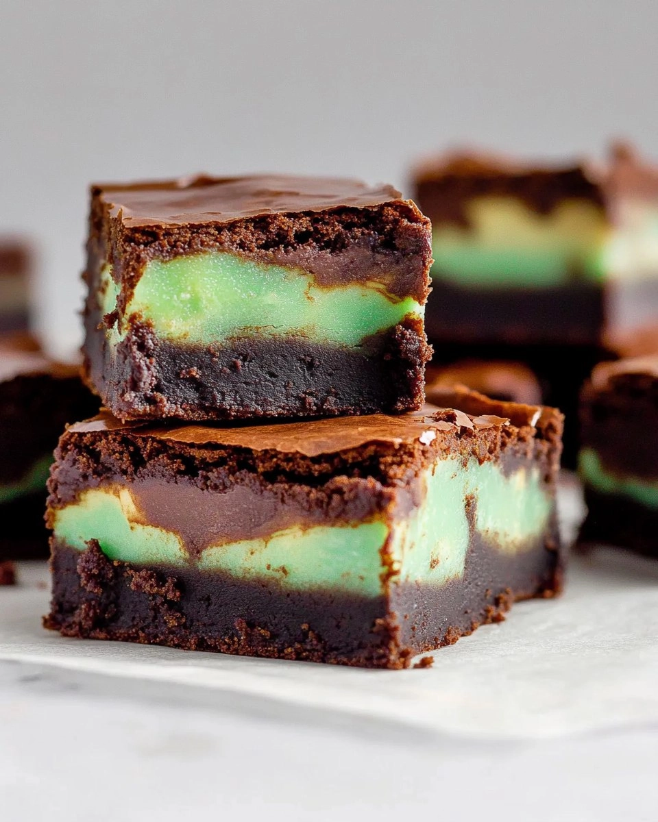 Mint Chocolate Brownies | Easy St Patrick's Day Fudgy Brownies