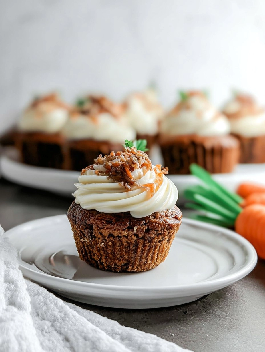 Moist Carrot Cupcakes with Cream Cheese Swirl