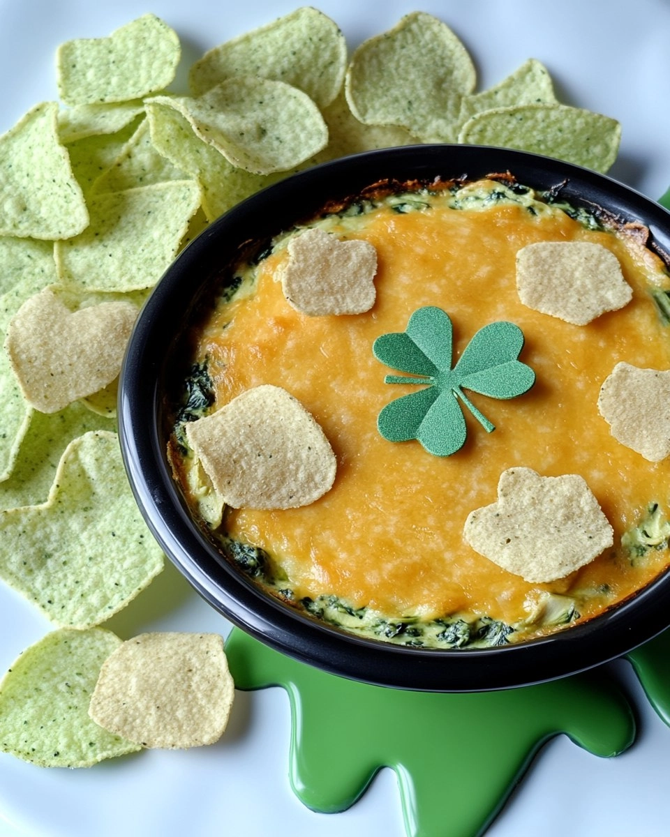 Shamrock Spinach Artichoke Dip with Green Tortilla Chips 105 Shamrock Spinach Artichoke Dip with Green Tortilla Chips