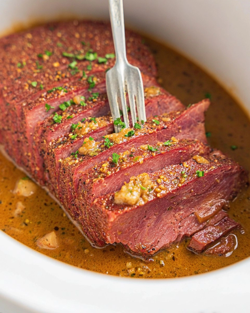 Slow Cooker Maple Mustard Corned Beef