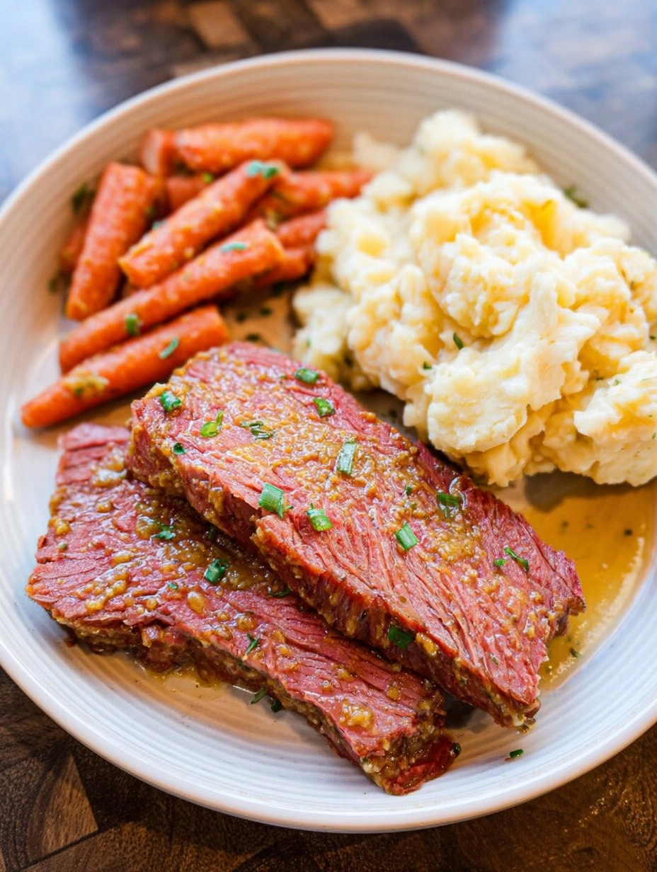 Slow Cooker Maple Mustard Corned Beef