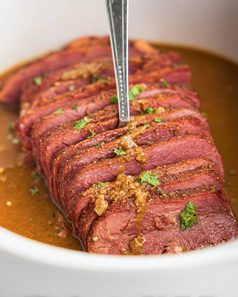 Slow Cooker Maple Mustard Corned Beef
