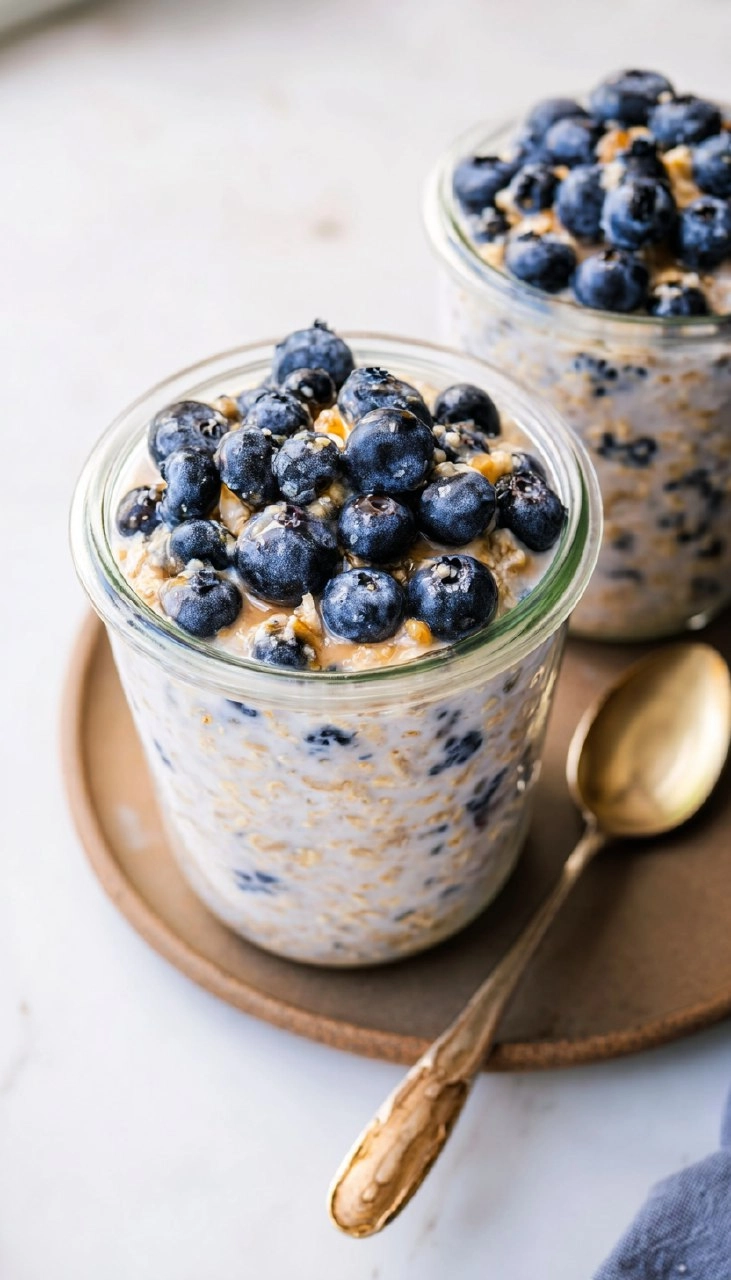 Blueberry Overnight Oats (5-Ingredient, Meal-Prep)