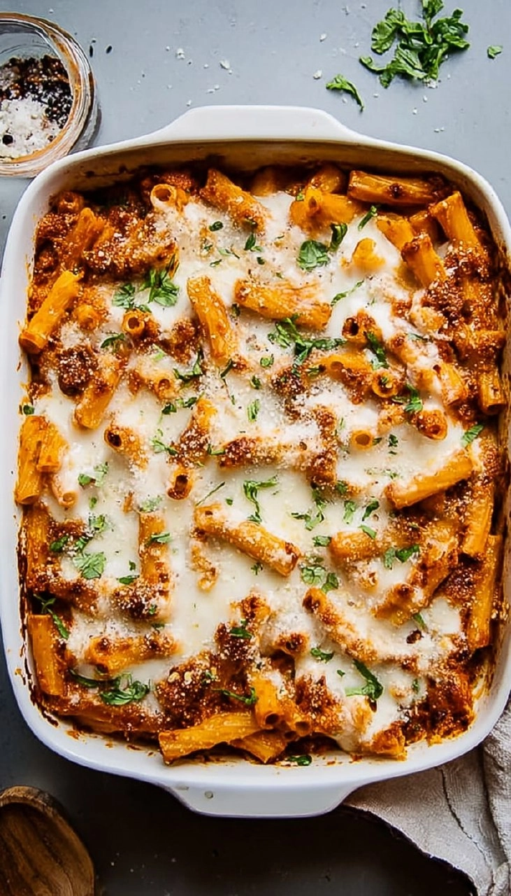 Cheesy Baked Ziti | Easy Weeknight Pasta Bake with Ricotta & Mozzarella