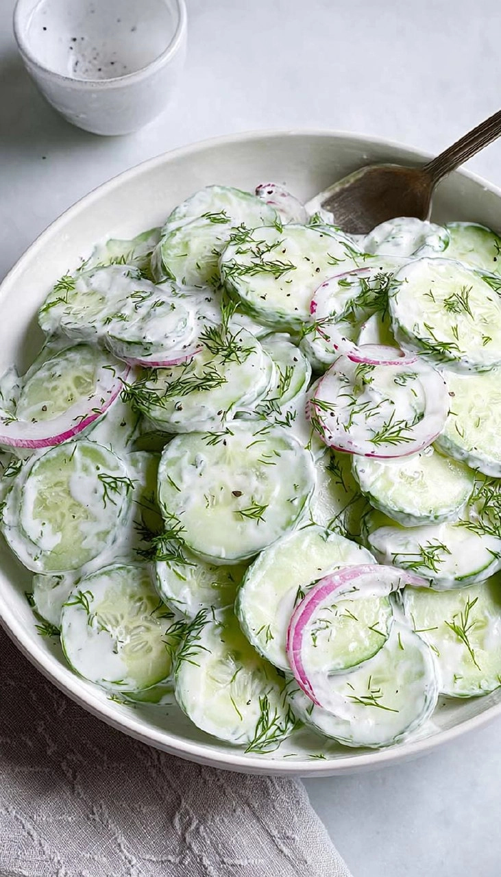 Creamy Cucumber Salad with Sour Cream & Dill 70 Creamy Cucumber Salad with Sour Cream & Dill