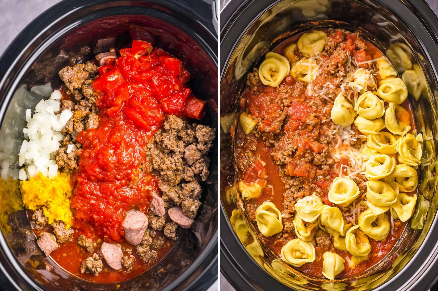 Crockpot Bacon Cheeseburger Tortellini