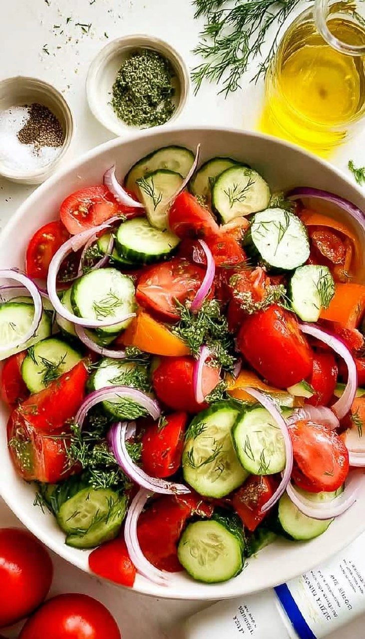 Easy Cucumber Tomato Dill Salad 80 Easy Cucumber Tomato Dill Salad