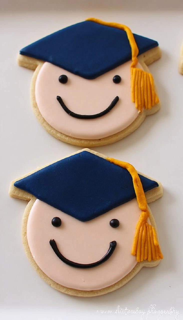 Graduation Cap & Diploma Sugar Cookies