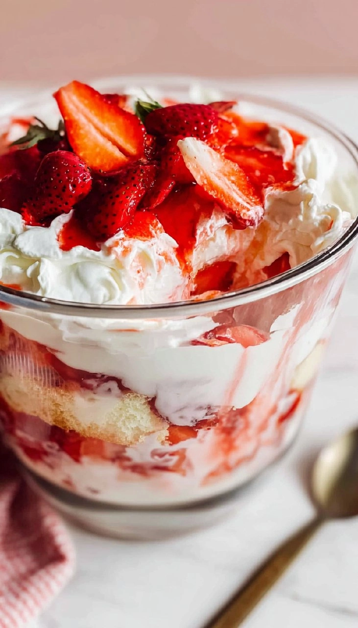 Strawberry Shortcake Trifle with Angel Food Cake 110 Strawberry Shortcake Trifle with Angel Food Cake