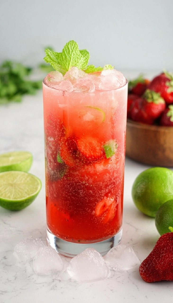 Virgin Strawberry Mojito Mocktail