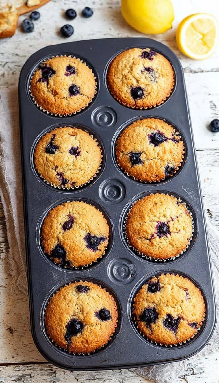 Almond Flour Lemon Blueberry Muffins (Paleo, Soft & Moist)