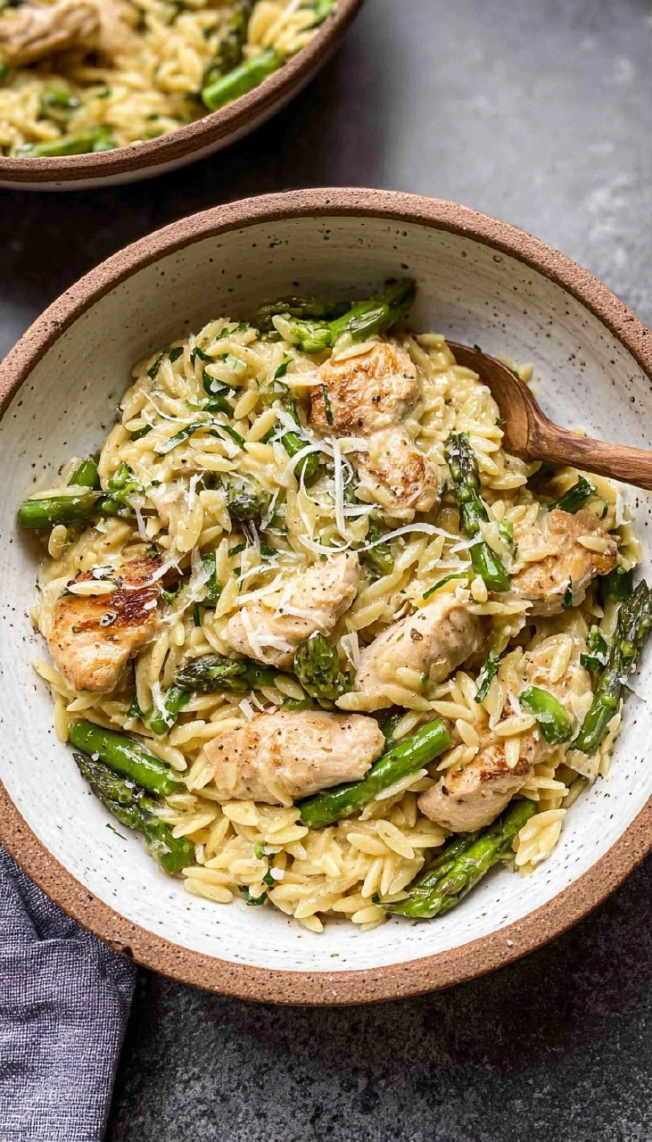 Asparagus Orzo with Chicken