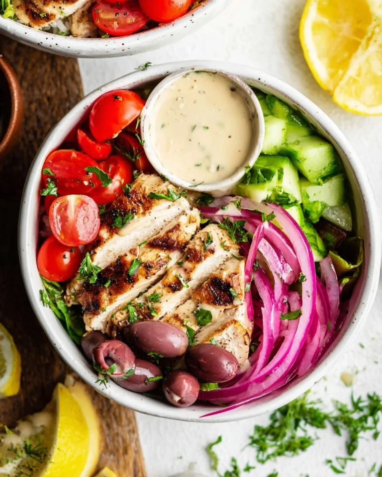 Greek-Chicken-Bowls-with-Lemon-Garlic-Tahini-Sauce-Healthy-Mediterranean-Bowls-Recipe
