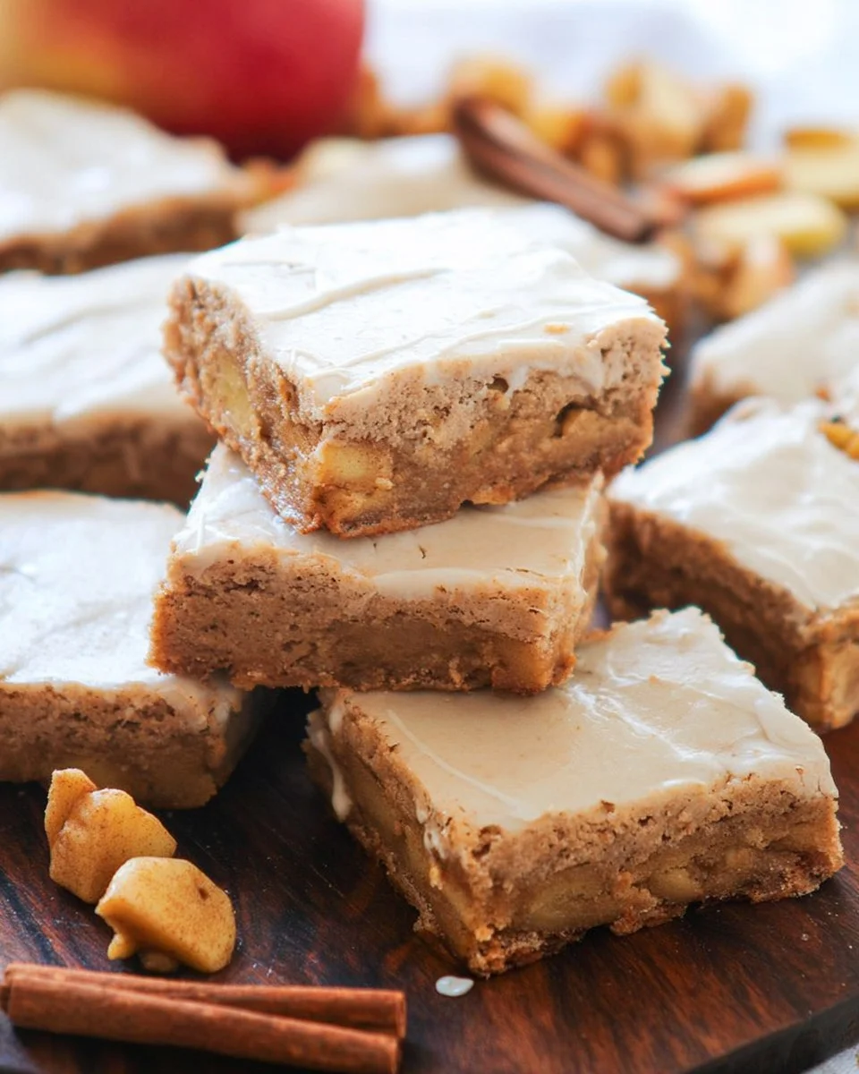 Apple Brownies with Maple Glaze