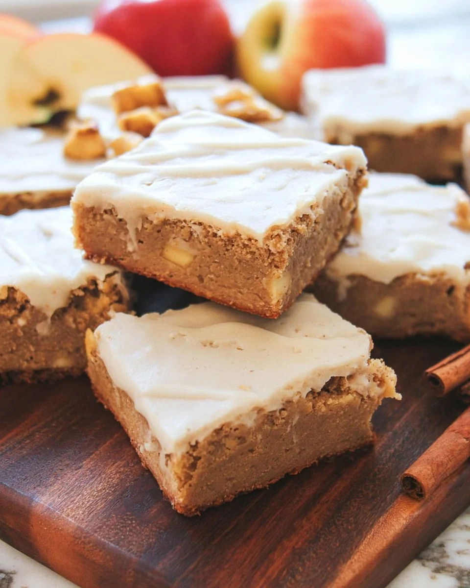Apple Brownies with Maple Glaze