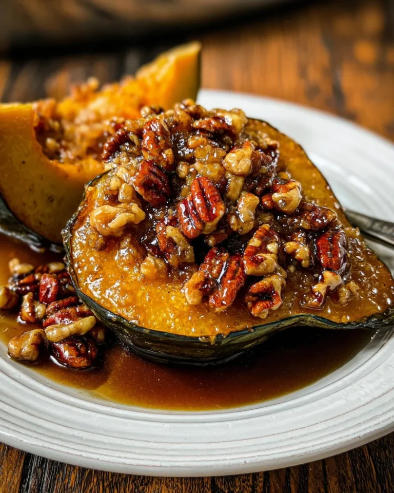 Baked Acorn Squash with Maple Pecan Glaze