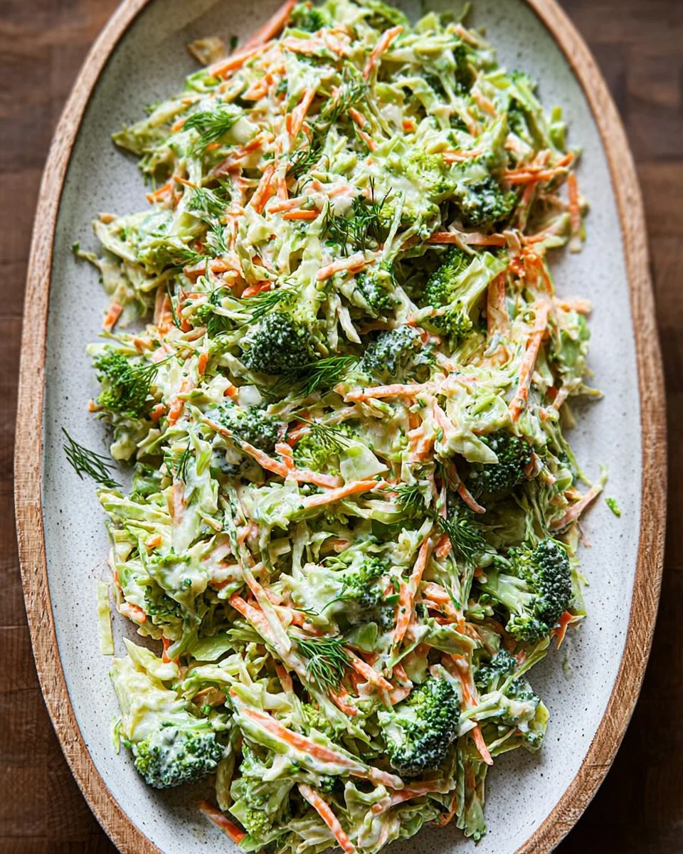 Broccoli Slaw with Creamy Dill Pickle Dressing