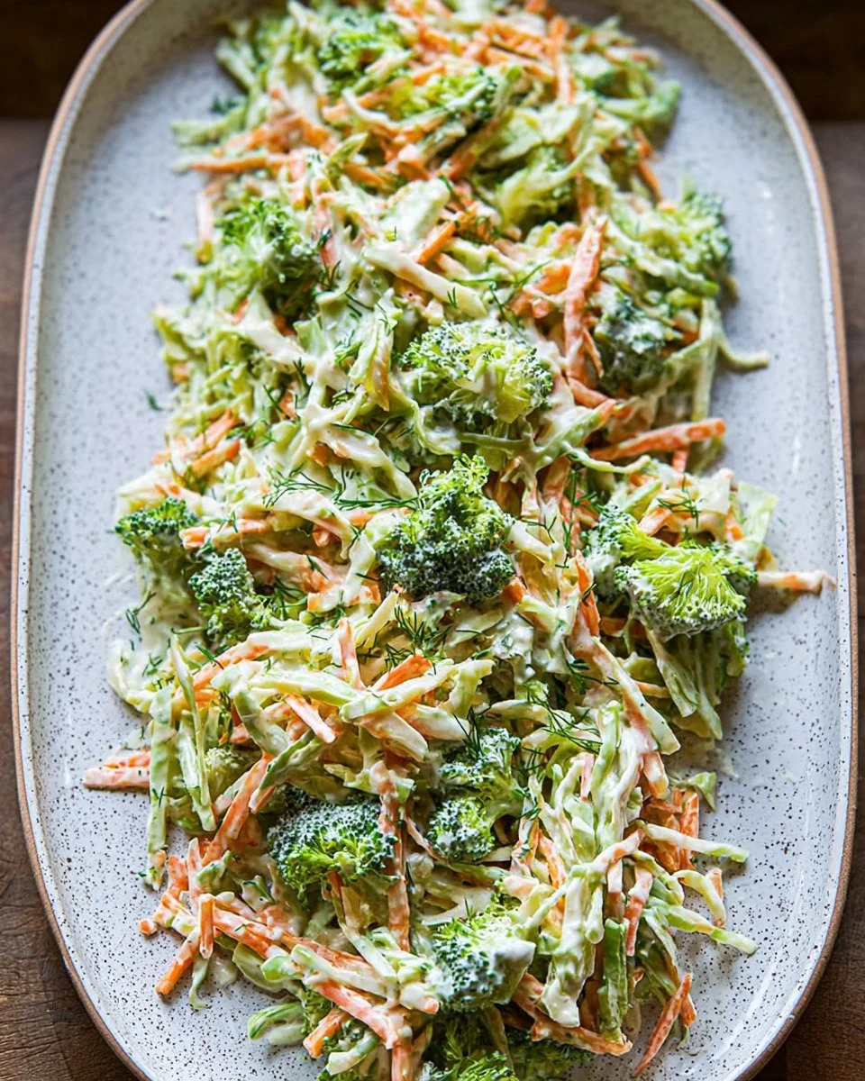 Broccoli Slaw with Creamy Dill Pickle Dressing