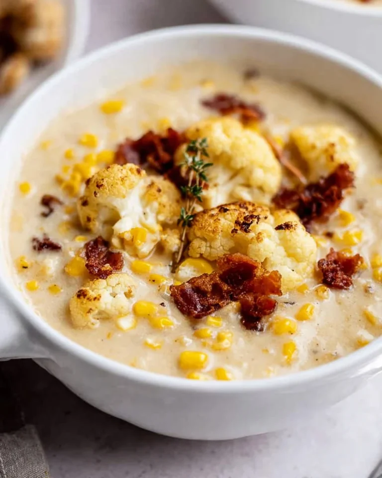 Roasted Cauliflower Corn Chowder
