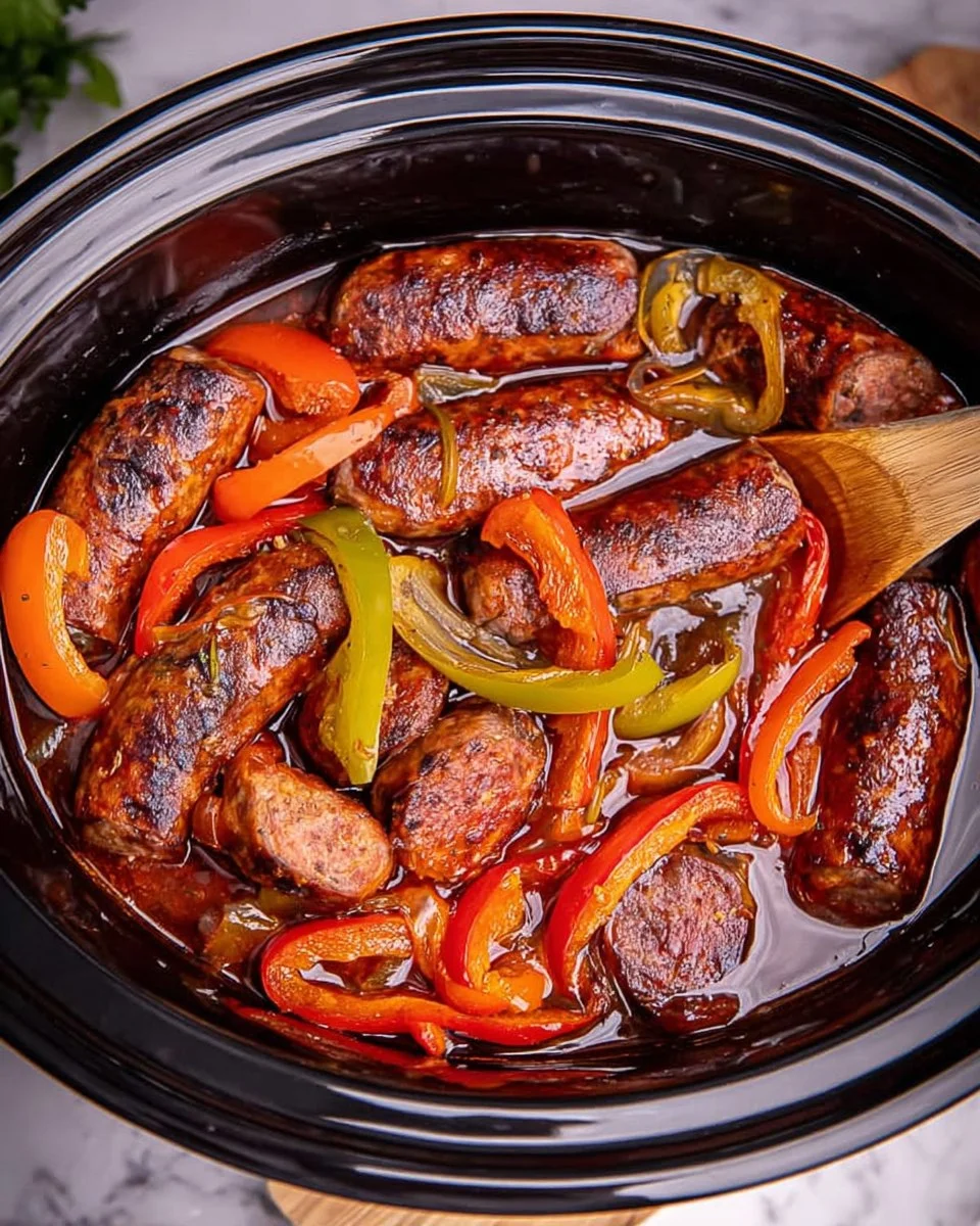 Slow Cooker Sausage and Peppers