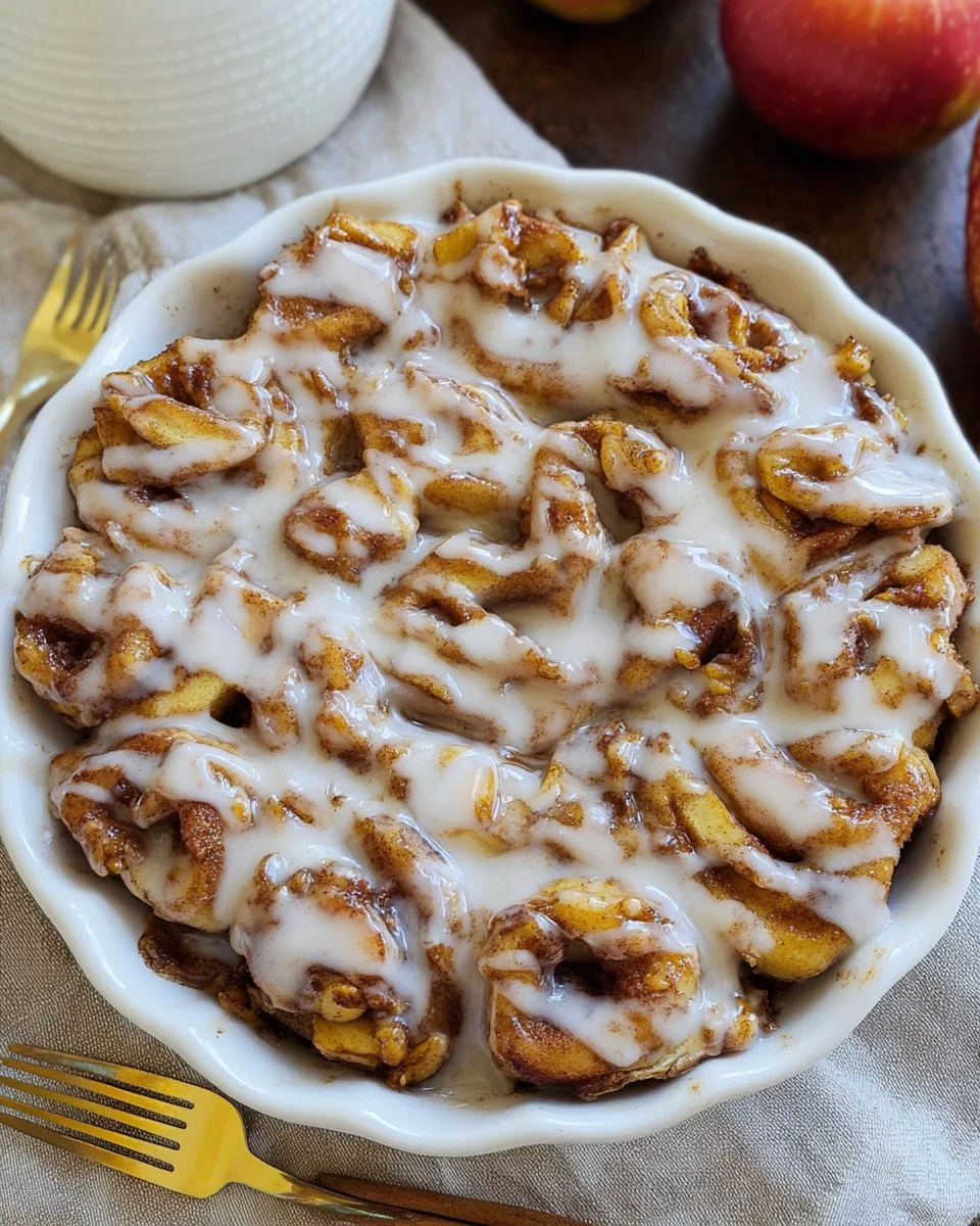 Apple Fritter Cinnamon Roll Bake